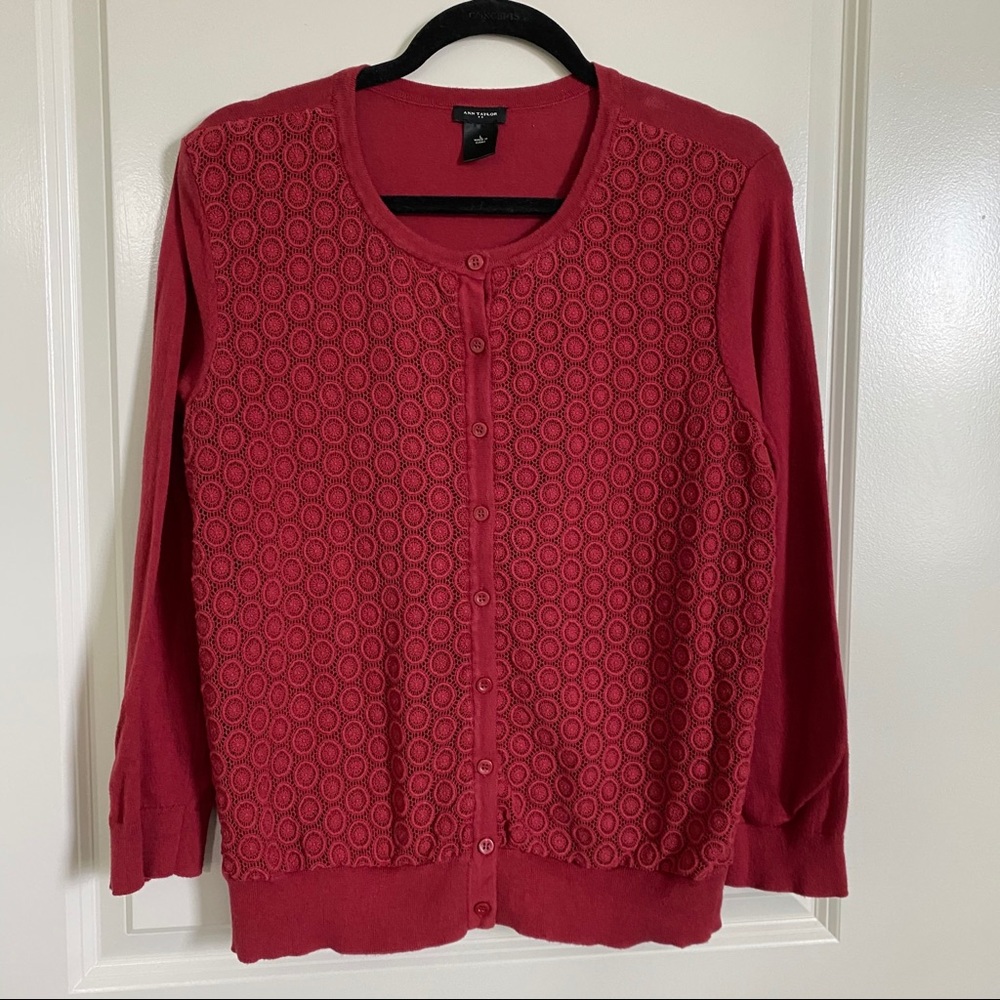 Ann Taylor Button Down Grandma Cardigan Size Large